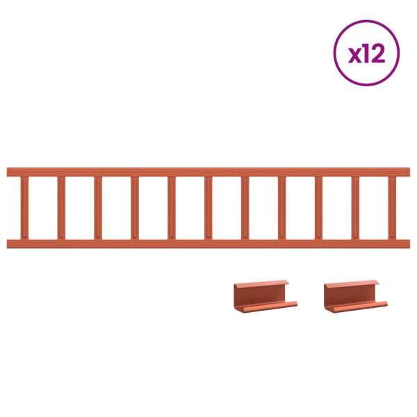 Dachschneeschild Rot 1200 x 2,5 x 20 cm Stahl