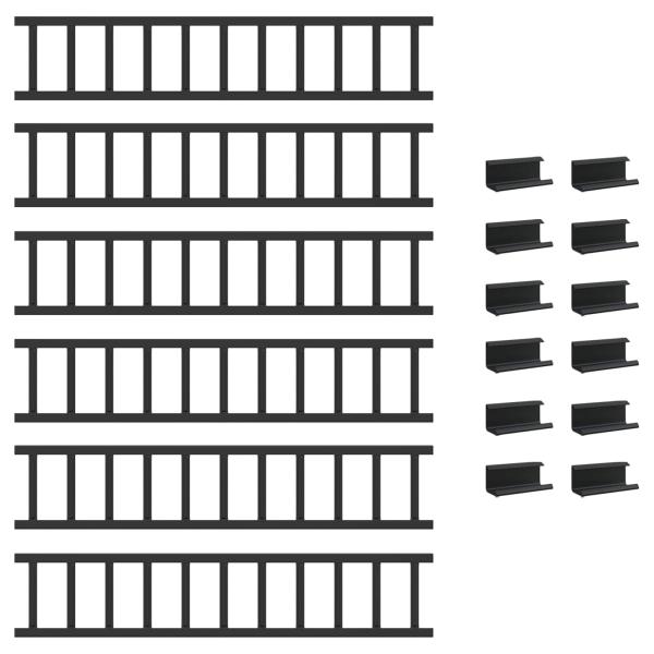 Dachschneeschild Schwarz 600 x 2,5 x 20 cm Stahl