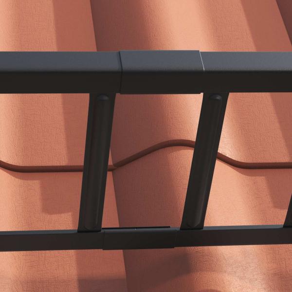 Dachschneeschild Schwarz 600 x 2,5 x 20 cm Stahl