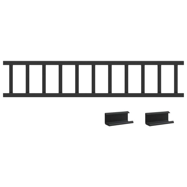 Dachschneeschild Schwarz 600 x 2,5 x 20 cm Stahl