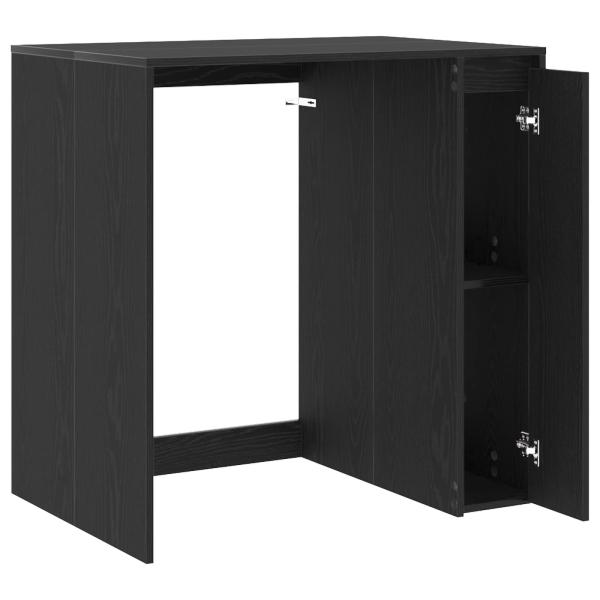 Waschmaschinen-Schrank Schwarz Eichen-Optik 87 x 60 x 89 cm