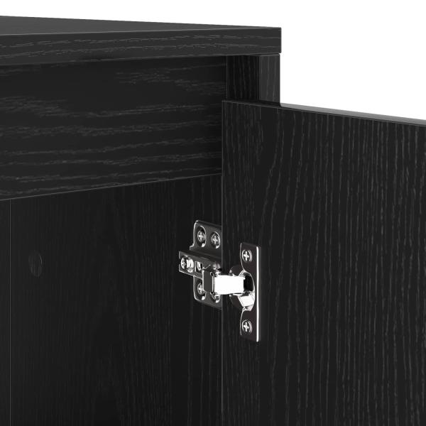 Waschmaschinen-Schrank Schwarz Eichen-Optik 87 x 60 x 89 cm