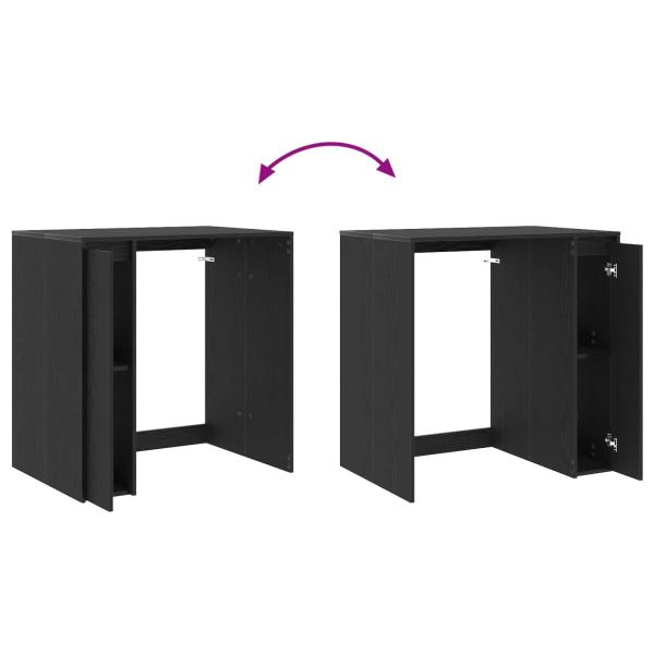 Waschmaschinen-Schrank Schwarz Eichen-Optik 87 x 60 x 89 cm