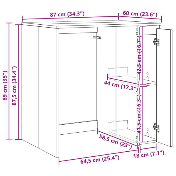 Waschmaschinen-Schrank Altholz 87 x 60 x 89 cm Holzwerkstoff