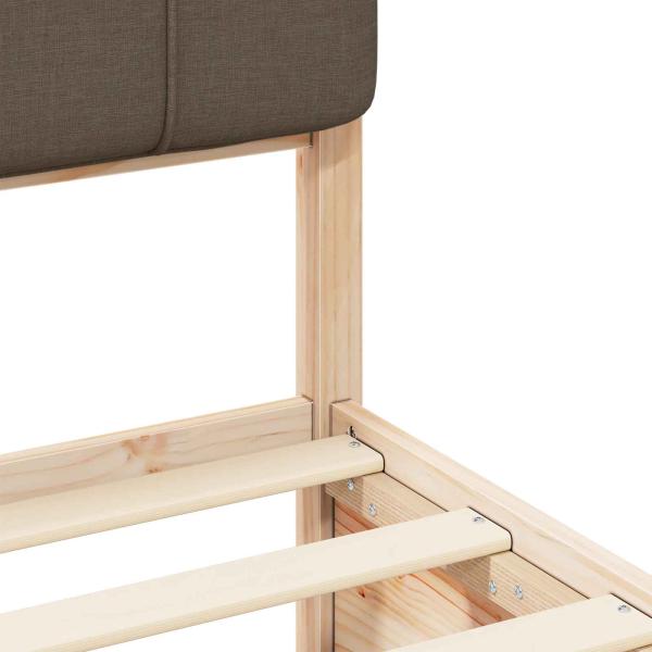 Bettgestell mit gepolstertem Kopfteil Taupe 120 x 200 cm