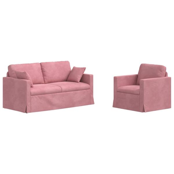 Sofa 2 pcs Rosa Gesamtabmessungen: 158 x 78 x 80 cm (B x T x H)