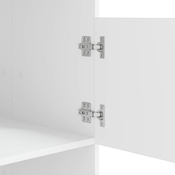 Wäscheschrank mit Speicher mit Tür Weiß Holzwerkstoff