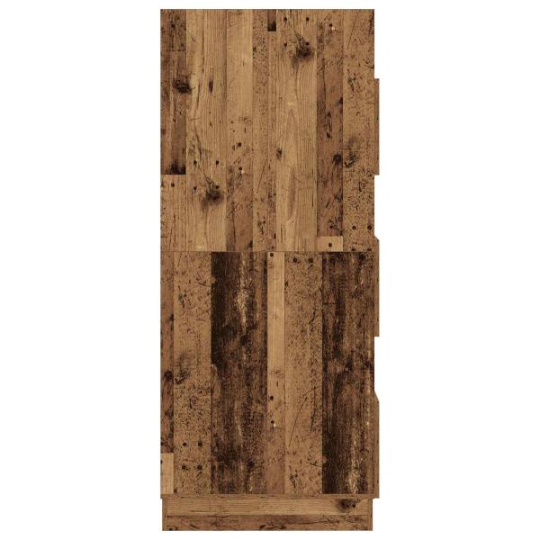 Wäscheschrank mit Speicher mit Tür Altholz Holzwerkstoff