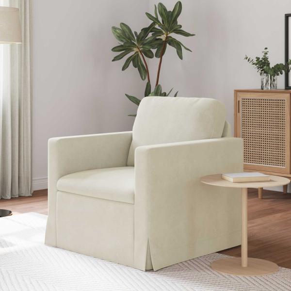 ARDEBO.de - Sofa Creme Gesamtabmessungen: 78 x 78 x 80 cm (B x T x H) Samt