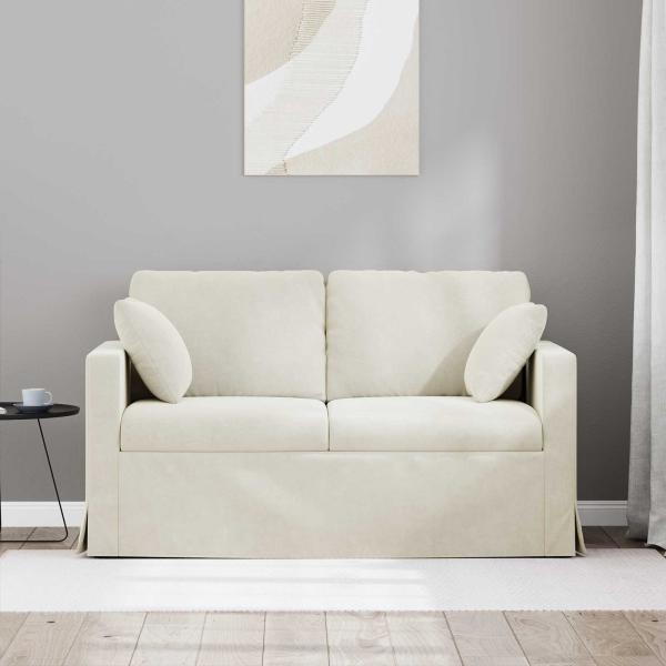 ARDEBO.de - Sofa Creme Gesamtabmessungen: 138 x 78 x 80 cm (B x T x H) Samt