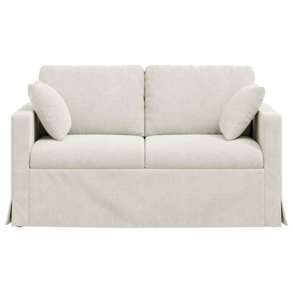 Sofa Creme Gesamtabmessungen: 138 x 78 x 80 cm (B x T x H) Samt