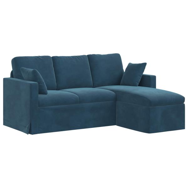Sofa Blau Gesamtabmessungen: 178 x 134 x 80 cm (B x T x H) Samt