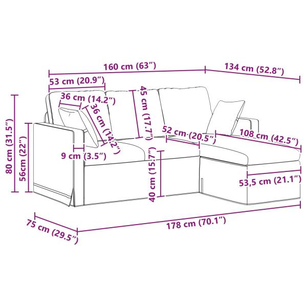 Sofa Blau Gesamtabmessungen: 178 x 134 x 80 cm (B x T x H) Samt