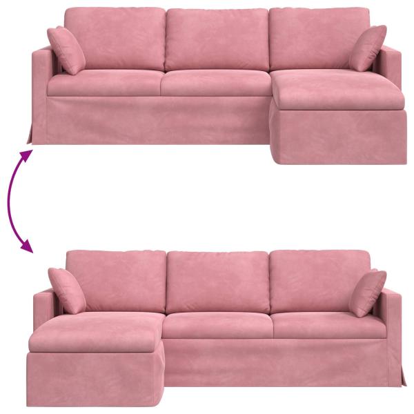 Sofa Rosa Gesamtabmessungen: 228 x 134 x 80 cm (B x T x H) Samt