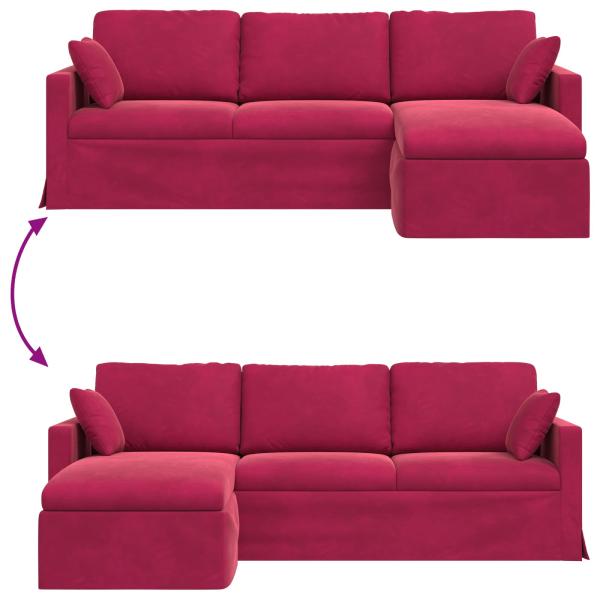 Sofa Weinrot Gesamtabmessungen: 228 x 134 x 80 cm (B x T x H)