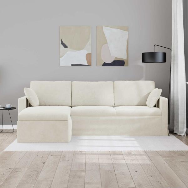 Sofa Creme Gesamtabmessungen: 228 x 134 x 80 cm (B x T x H)