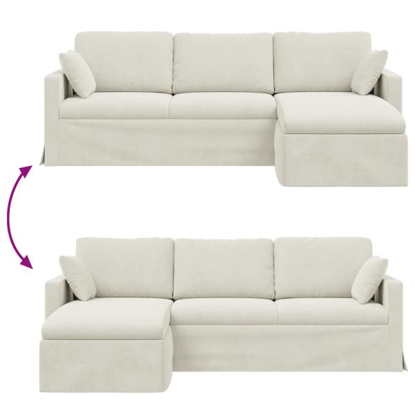 Sofa Creme Gesamtabmessungen: 228 x 134 x 80 cm (B x T x H)