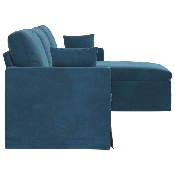 Sofa Blau Gesamtabmessungen: 228 x 134 x 80 cm (B x T x H) Samt