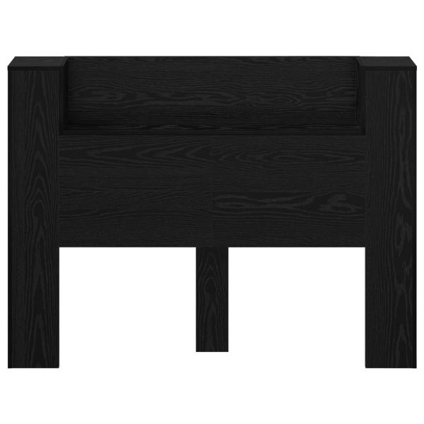 Kopfteil-Schrank mit LED Schwarz Eichen-Optik Holzwerkstoff