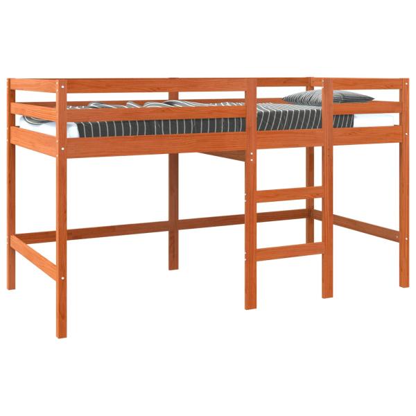 Loft Bett Wachsbraun 90 x 190 cm Massives Kiefernholz
