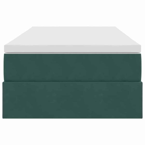 Aufbewahrungsbett mit Matratze Dunkelgrün 90 x 200 cm Samt