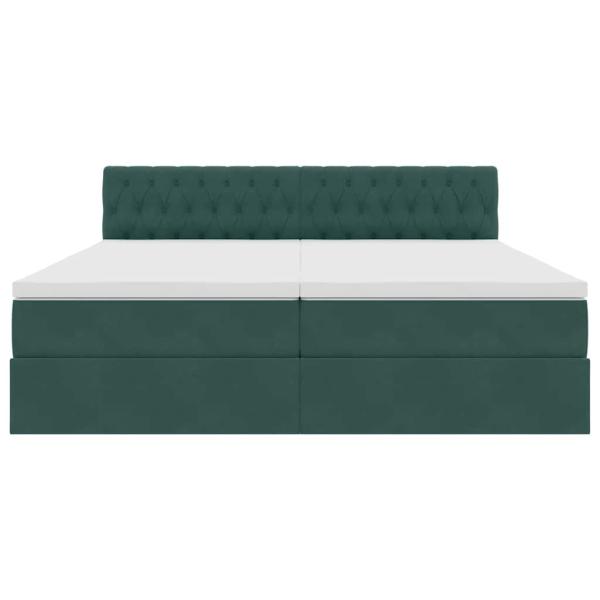 Aufbewahrungsbett mit Matratze Dunkelgrün 90 x 200 cm