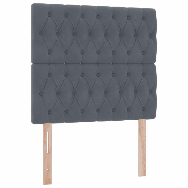 Aufbewahrungsbett mit Matratze Dunkelgrau 100 x 200 cm Samt