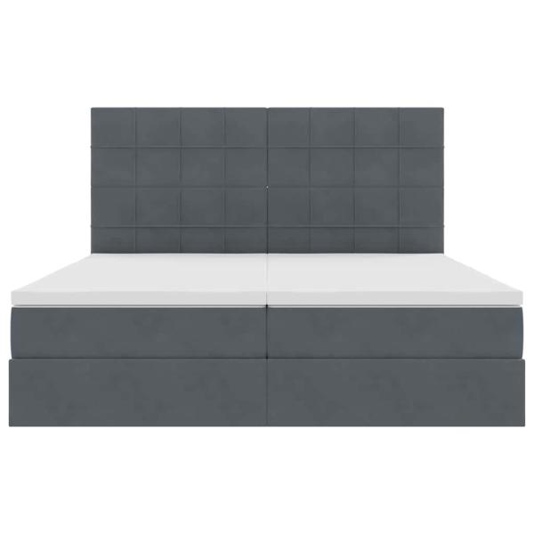 Aufbewahrungsbett mit Matratze Dunkelgrau 200 x 200 cm Samt