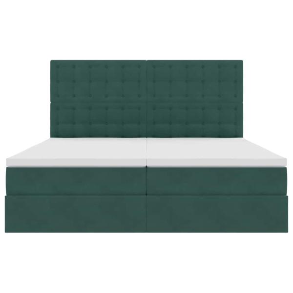 Aufbewahrungsbett mit Matratze Dunkelgrün 180 x 200 cm Samt