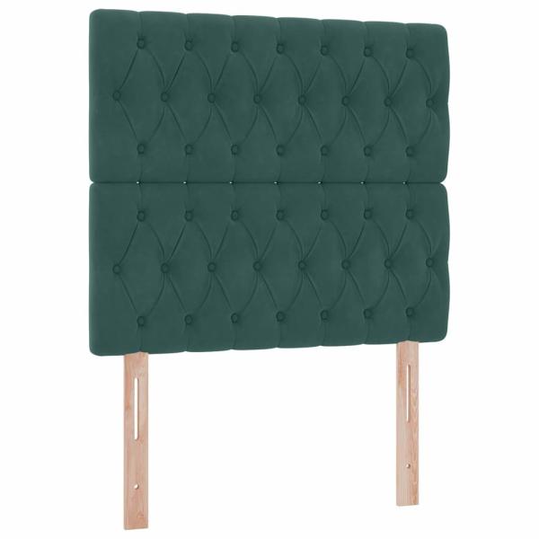 Bett mit Stauraum und LED mit LED Dunkelgrün 90 x 200 cm Samt