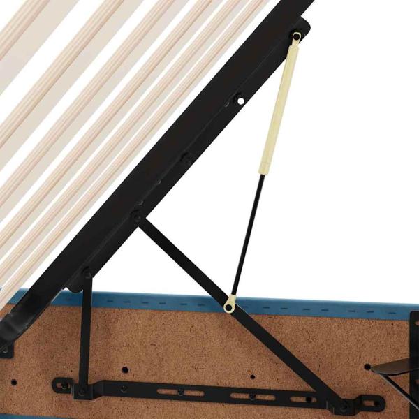 Aufbewahrungsbett mit Matratze Dunkelblau 90 x 200 cm Samt