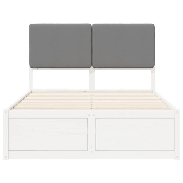 Bettgestell mit gepolstertem Kopfteil Hellgrau 120 x 200 cm