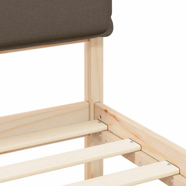 Bettgestell mit gepolstertem Kopfteil Taupe 200 x 200 cm