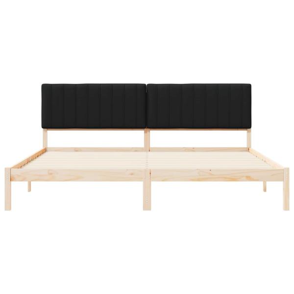 Bettgestell mit gepolstertem Kopfteil Schwarz 200 x 200 cm