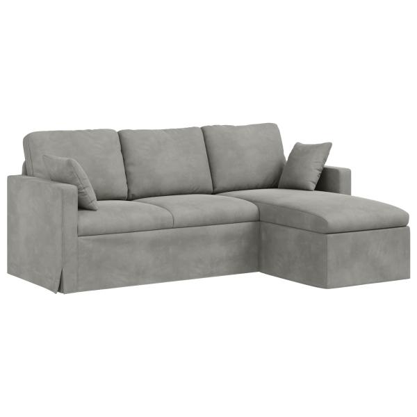 Sofa Hellgrau Gesamtabmessungen: 198 x 134 x 80 cm (B x T x H)