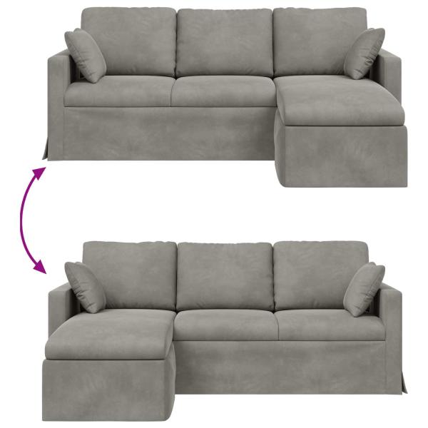 Sofa Hellgrau Gesamtabmessungen: 198 x 134 x 80 cm (B x T x H)