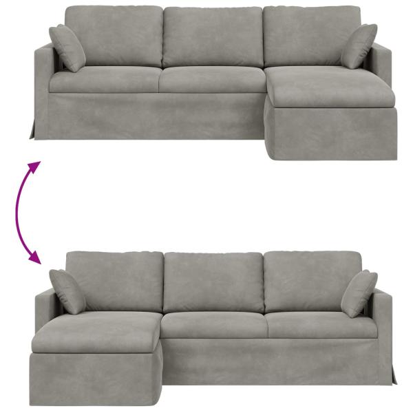 Sofa Hellgrau Gesamtabmessungen: 228 x 134 x 80 cm (B x T x H)