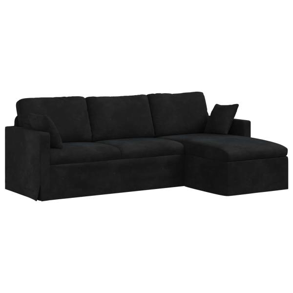 Sofa Schwarz Gesamtabmessungen: 228 x 134 x 80 cm (B x T x H)