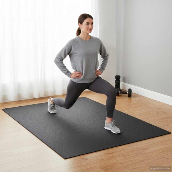 Sport Schutzmatte Schwarz 243 x 152 x 0,6 cm PVC