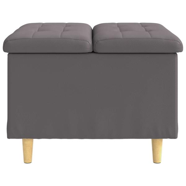 Aufbewahrungsottomane Grau 60 x 60 x 45 cm Kunstleder