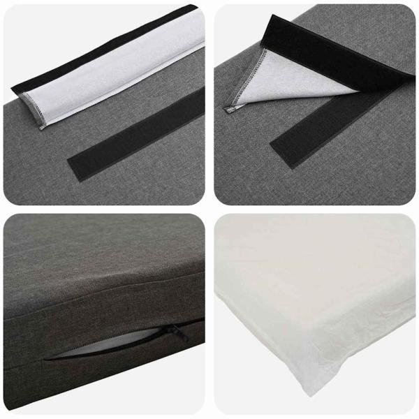 Gepolstertes Kopfteil mit Kopfteil Weiß und Hellgrau 75 cm