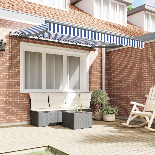 Einziehbare Markise Blau 300 x 200 cm Stoff