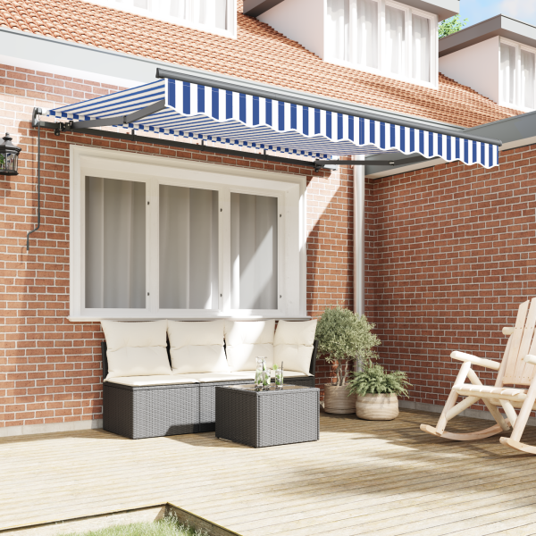 Einziehbare Markise Blau 300 x 200 cm Stoff