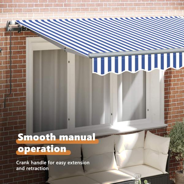Einziehbare Markise Blau 300 x 200 cm Stoff