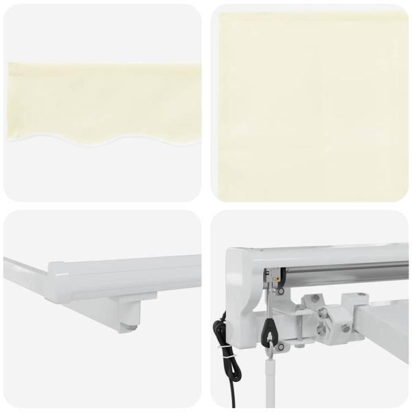 Einziehbare Markise Creme 300 x 200 cm Polyester und Metall