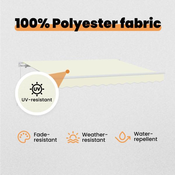 Einziehbare Markise Creme 300 x 200 cm Stoff