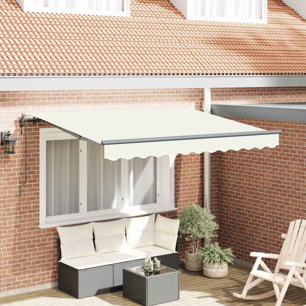 ARDEBO.de - Einziehbare Markise Creme 300 x 200 cm Stoff
