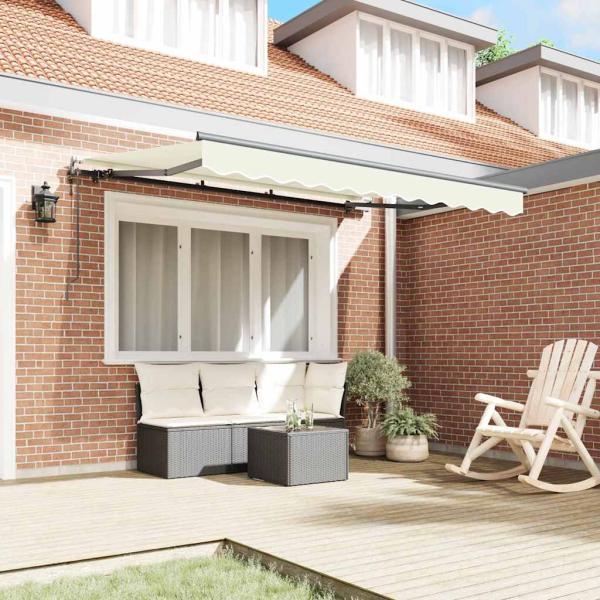 Einziehbare Markise Creme 300 x 200 cm Stoff