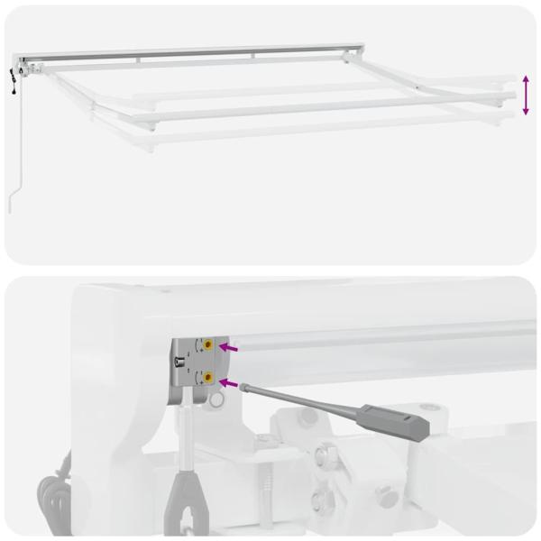 Einziehbare Markise Creme 300 x 200 cm Polyester und Aluminium