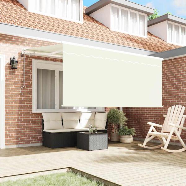 Einziehbare Markise Creme 300 x 200 cm Polyester und Aluminium